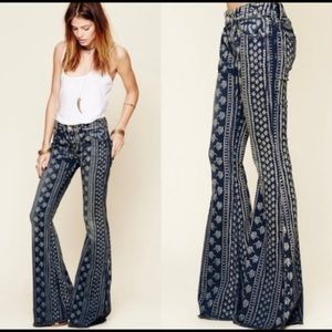 Free People Discharge Bali Indigo Flares